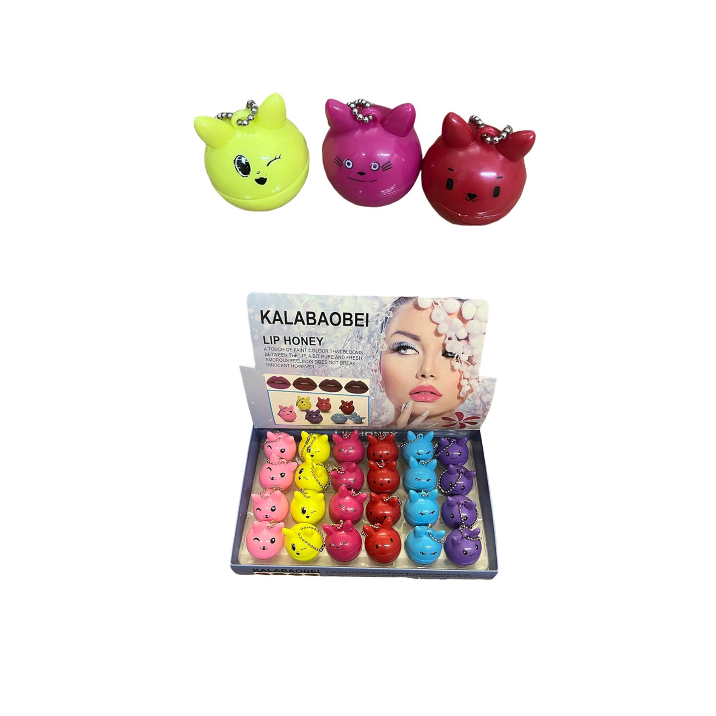 CAT BALL LIP BALM LB108-3 (24PC)