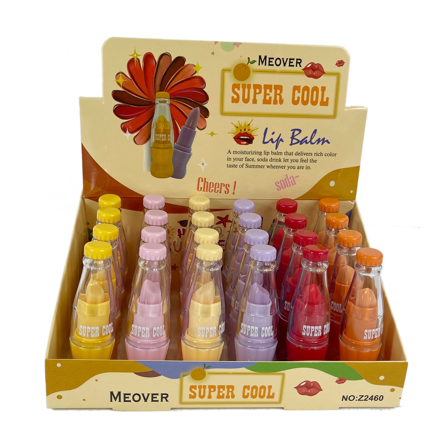 SUPER COOL FUNNY BOTTLE LIP BALM LB822-1 (24PC)