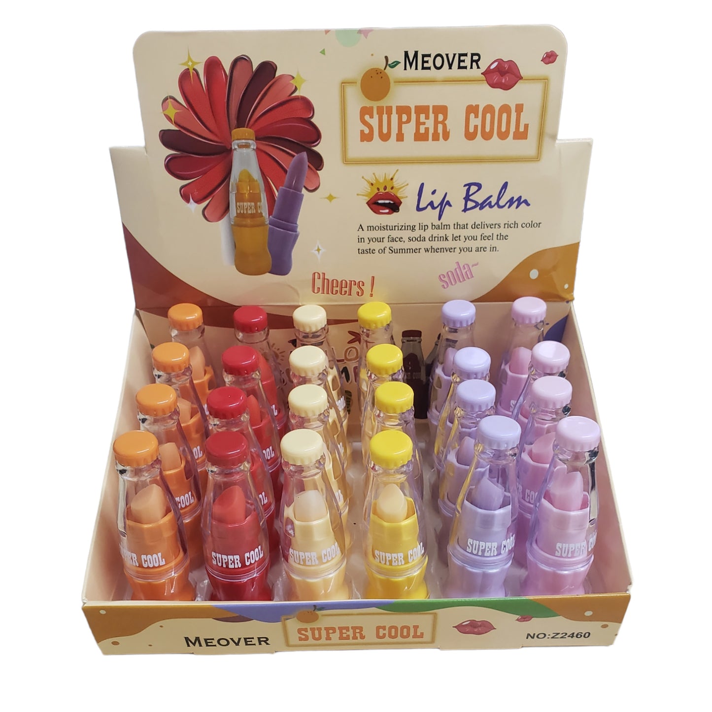 SUPER COOL FUNNY BOTTLE LIP BALM LB822-1 (24PC)