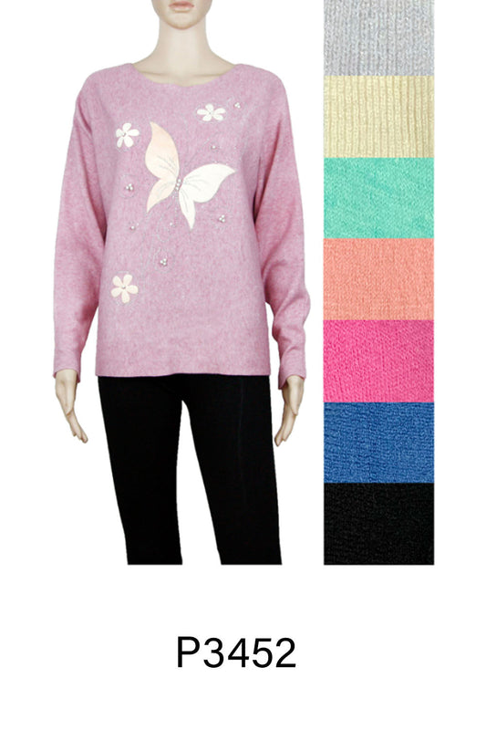 KNITTED BUTTERFLY SWEATER P3452 (8PC)