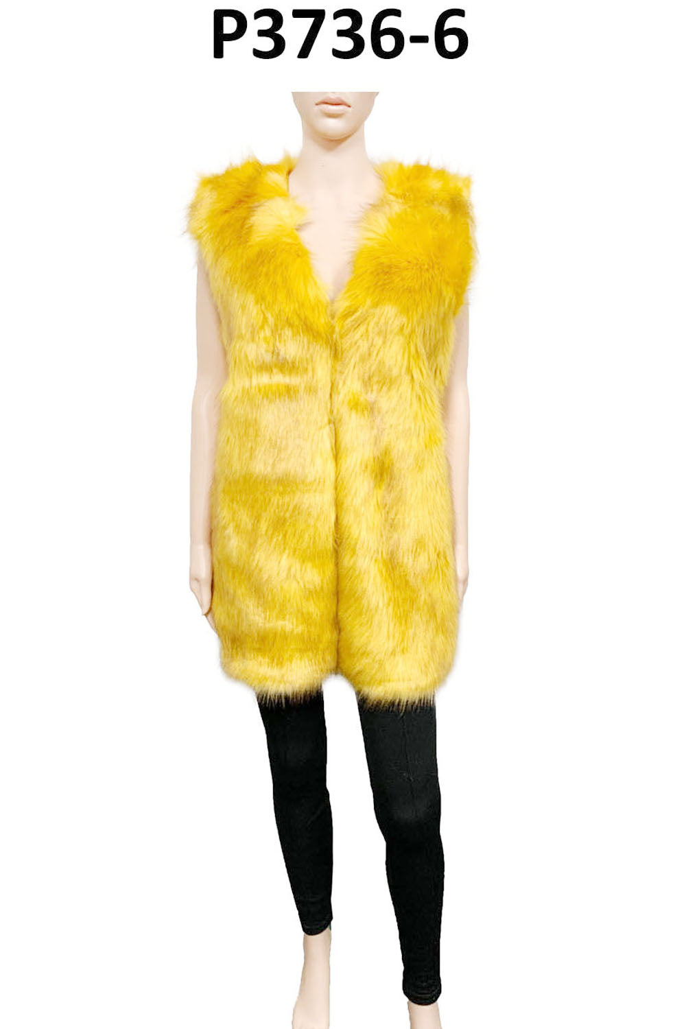 FAUX FUR VEST P3736(4PC)