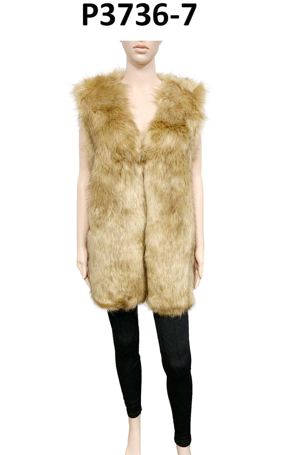 FAUX FUR VEST P3736(4PC)