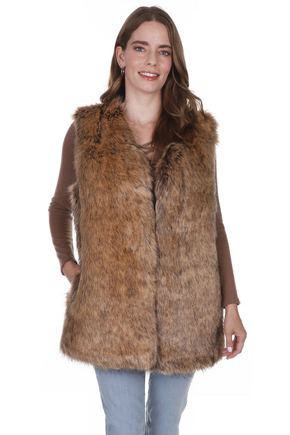 FAUX FUR VEST P3736(4PC)