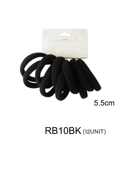 5.5CM BLACK HAIR TIE 10BK (12PC)