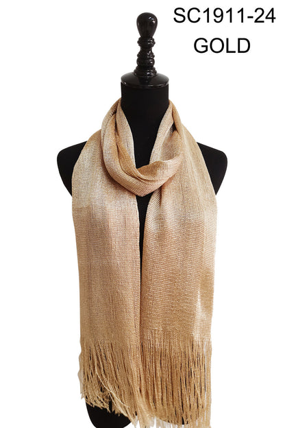 METALLIC SCARVES 1911-B (12pc)