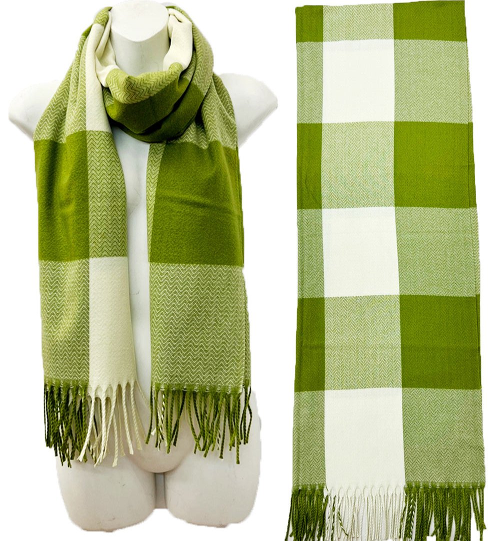 CASHMERE FEEL CHECK PATTERN SCARVES SCF1026-1 (6PC)