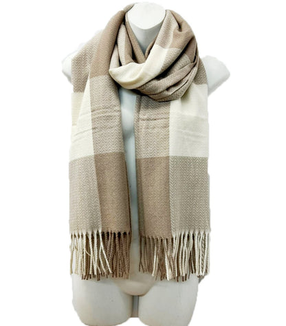 CASHMERE FEEL CHECK PATTERN SCARVES SCF1026-1 (6PC)