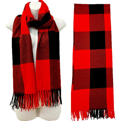 CASHMERE FEEL CHECK PATTERN SCARVES SCF1026-1 (6PC)