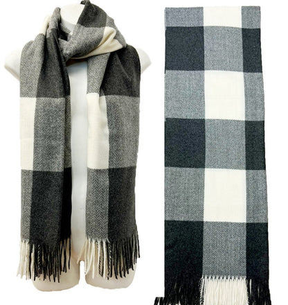 CASHMERE FEEL CHECK PATTERN SCARVES SCF1026-1 (6PC)