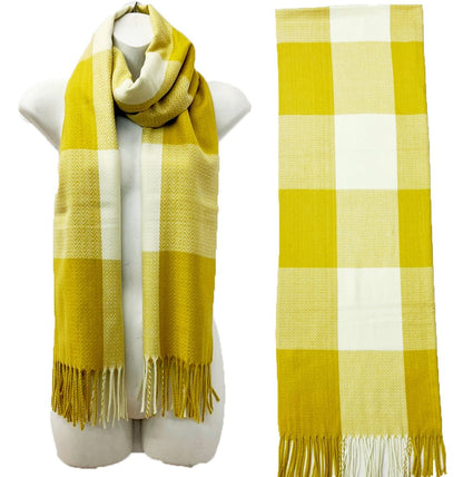 CASHMERE FEEL CHECK PATTERN SCARVES SCF1026-1 (6PC)