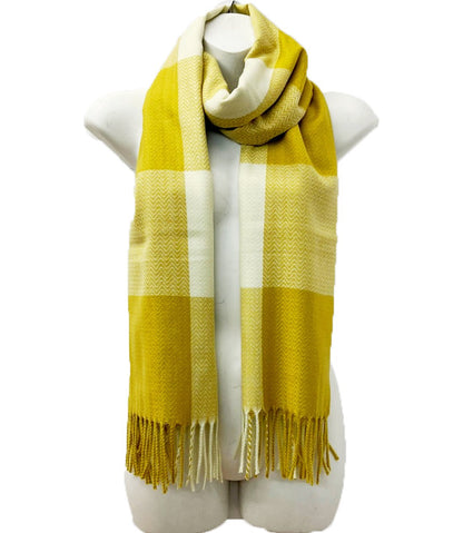 CASHMERE FEEL CHECK PATTERN SCARVES SCF1026-1 (6PC)