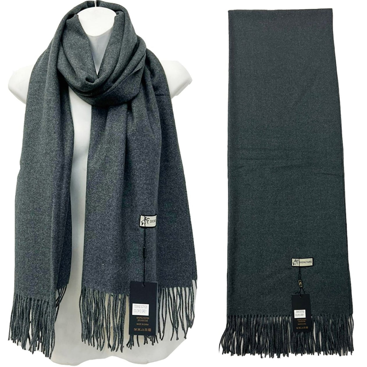 CASHMERE FEEL PLAIN SCARVES SCF825 (6PC)