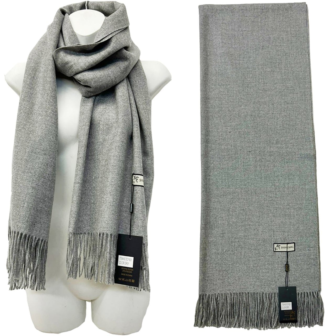 CASHMERE FEEL PLAIN SCARVES SCF825 (6PC)