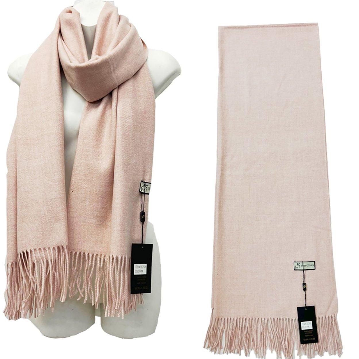 CASHMERE FEEL PLAIN SCARVES SCF825 (6PC)