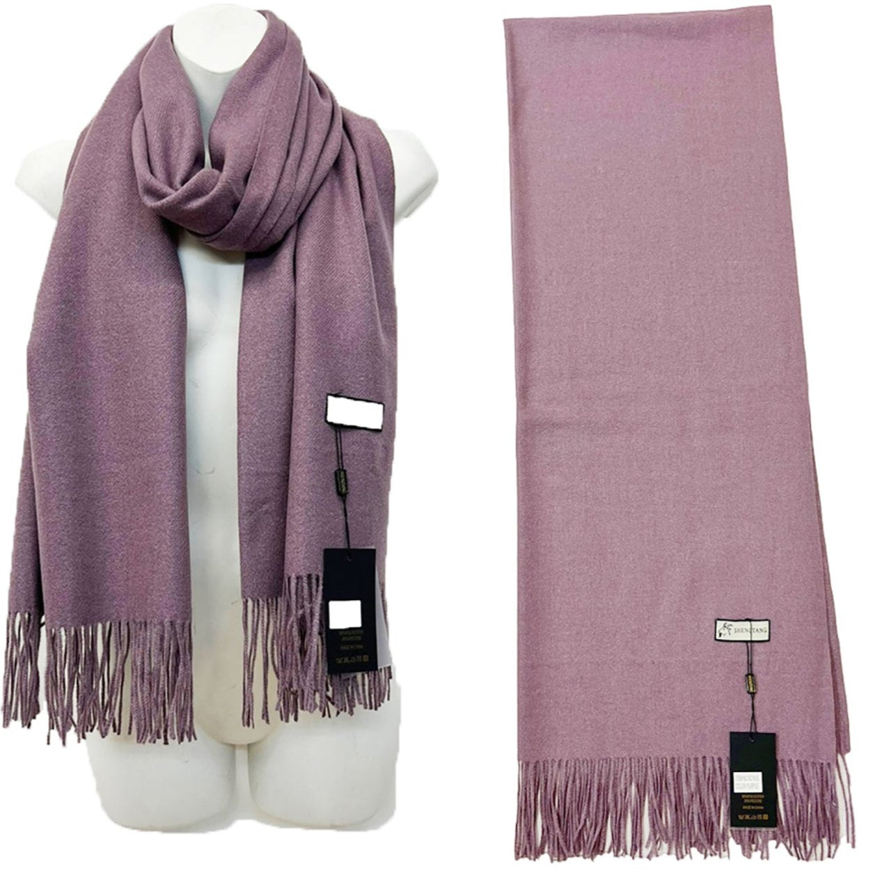 CASHMERE FEEL PLAIN SCARVES SCF825 (6PC)