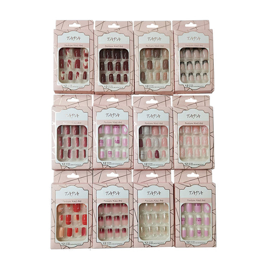 MULTI DESIGN SQUARE FAKE NAIL SET SS1112-78 (12PC)